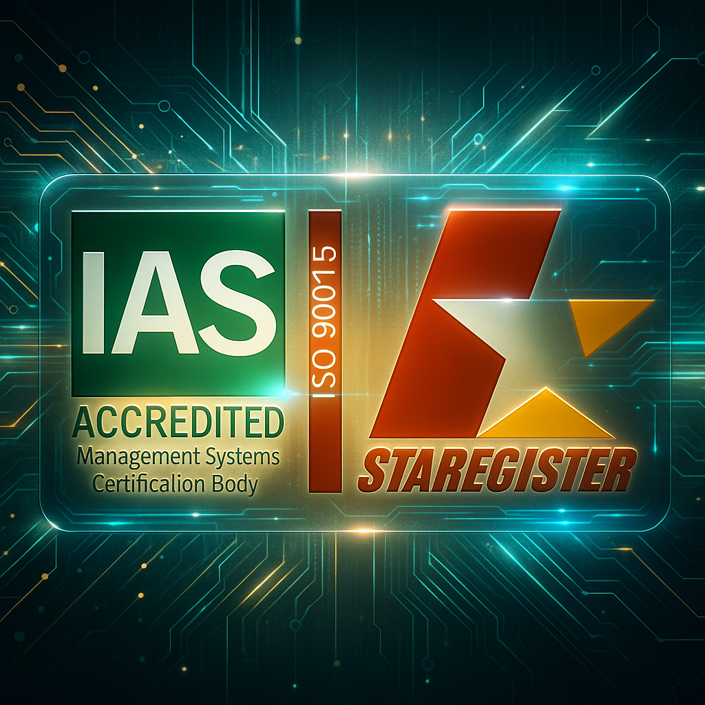 20251021_1301_Tech-Infused Certification Badge_remix_01k8429ns3f0g9d0basz9tvafm